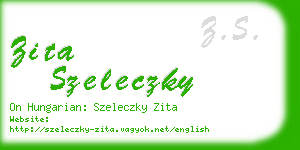 zita szeleczky business card
